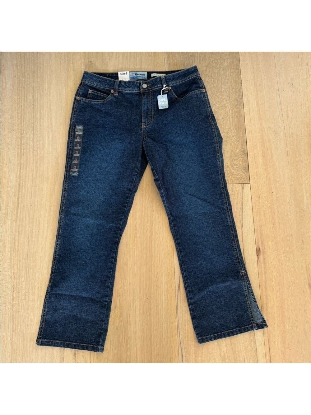 Old Navy Stretch Jeans Dark Wash Wide Leg Size 8 NWT
